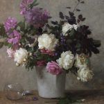 Michael Klein, Garden Flowers, oil, 27 x 23.