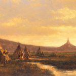 Todd A. Williams, Sioux Encampment Near Chimney Rock, Morrill County, oil, 24 x 36.