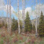 Stephen Day, Spring Aspen, oil, 30 x 30.