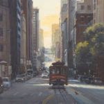 Richard Boyer, California Street Line, San Francisco, oil, 30 x 30.