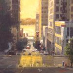 Richard Boyer, Columbia Street, Seattle, oil, 16 x 16.