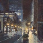 Richard Boyer, Portland, Evening Glow, oil, 48 x 48.