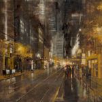 Richard Boyer, San Francisco – Market Street, oil, 36 x 36.