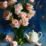 Kenneth Cadwallader, Rose Tea, oil, 24 x 18.