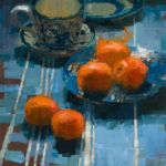 Aimee Erickson, Blue and Apricots, oil, 16 x 12.
