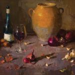 Aimee Erickson, Onions and Confit Pot, oil, 24 x 30.