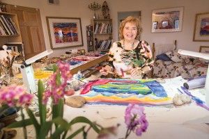 Phyllis Kapp at her studio in Santa Fe, NM