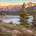 Chris Morel, Sunset Lake, oil, 24 x 36.
