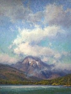 Kim Casebeer, Cumulus Over Jenny Lake, oil, 40 x 30.
