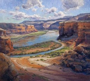 Kim Casebeer, Cut by the Colorado, oil, 36 x 40.