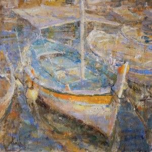 Derek Penix, Fishing Boats in Cassis, France, oil, 20 x 20.