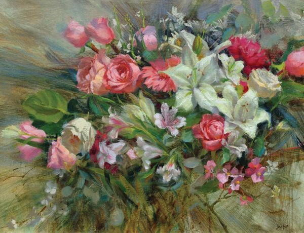 Stacy Barter, Sonata in Flowers, oil, 16 x 20.