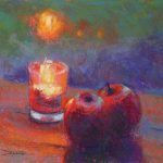 Doug Dawson, Two Apples, pastel, 11 x 12.