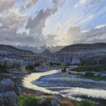 David Caton, Hot Springs Canyon Morning #3, Big Bend, oil, 48 x 48.