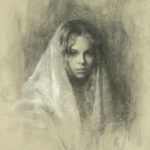 Susan Lyon, Anna Marie, charcoal/white chalk, 28 x 24.