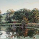 Andrew Peters, Secluded Pond, Summer Evening, oil, 24 x 30.