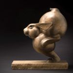 Tim Cherry, Rapid Rabbit, bronze, 31 x 28 x 16.