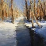Mark Daly, Snowy Shadows, oil, 12 x 9.