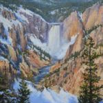 Aaron Schuerr, Grand Canyon of the Yellowstone in Spring, pastel, 22 x 22.