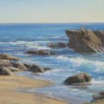 Aaron Schuerr, Laguna Shore, oil, 13 x 30.