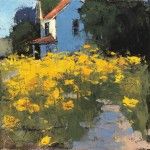 Romona Youngquist, Golden Poppies, oil, 12 x 12.