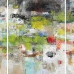 Tamar Kander, Summer Storm (triptych), mixed media, 40 x 62.