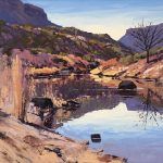 Ken Daggett, Reflections on the Rio Grande, oil, 20 x 24.