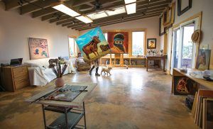 Inside Teresa Elliott's studio in Alpine, TX.