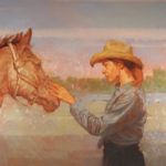 Joseph Lorusso, A Girl and Her Horse, oil, 30 x 40.