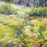 Susiehyer, A Riot of Wildflowers, oil, 24 x 12.