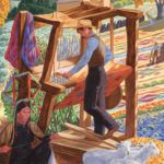 Bryan Haynes, Weavers of Chimayó, acrylic, 24 x 16.