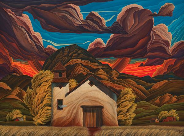 William Haskell, Arizona Autumn, Tubac, acrylic, 22 x 30.