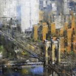 Mark Laguë, Brooklyn Bridge Vertical, oil, 48 x 30.