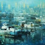 Mark Laguë, San Francisco Harbor Blue, oil, 16 x 20.