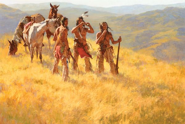 Howard Terpning, Dust of Many Pony Soldiers (1981), oil, 38 x 56. Estimate: $800,000-$1,200,000.