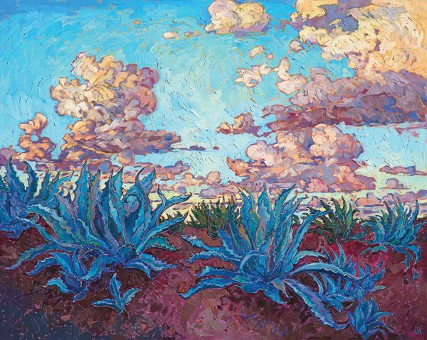 Erin Hanson, Agave Clouds, oil, 40 x 50.