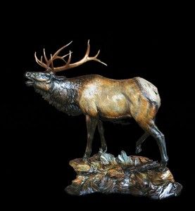 Ed Natiya, Echoes From the High Country, bronze, 23 x 18 x 10.