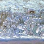 Bill Meuser, Snow on Grasses, oil, 12 x 16.