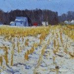 Carol Strock Wasson, Snow in the Cornfield, oil, 16 x 20.