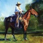 Heather Arenas, Trusty Steed, oil, 36 x 30.