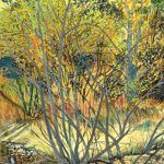 Jane K. Starks, Pot Creek, Fall, 2012, gouache/watercolor, 41 x 27.
