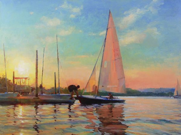 Hiu Lai Chong, After the Day’s Sail, oil, 30 x 40. 