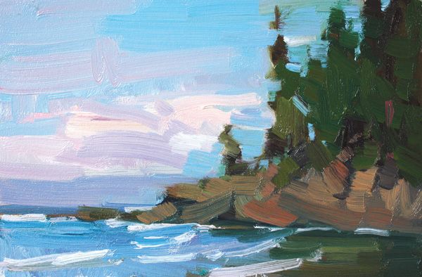 Kathryn Townsend, Point at Salt Creek, oil, 8 x 12.