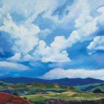 Caroline Korbell Carrington, Clouds Above Sangre de Cristo Mountains, oil, 40 x 60.