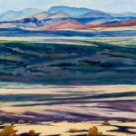 Caroline Korbell Carrington, Marfa Landscape I, oil, 36 x 36.