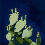 Caroline Korbell Carrington, Prickly Pear on Blue, oil, 30 x 22.