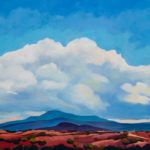 Caroline Korbell Carrington, White Cloud Over Pedernal Mountain, oil, 18 x 24.