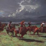 Mark Maggiori, Rider in the Storm, oil, 34 x 46.