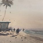 Daniel Marshall, Oceanside Haze, watercolor, 9 x 12.