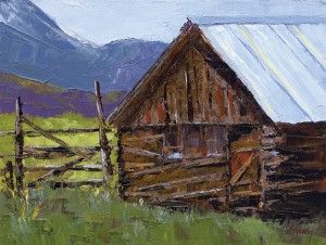 Jeanette Stutzman, The Barn, oil, 9 x 12.